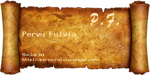 Pervu Fulvia névjegykártya